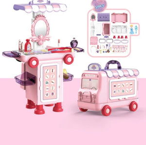 2 IN 1 Pretend Makeup Beauty Bus