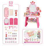 Toddler Vanity Makeup Table Toy with Mirror with Light & Music