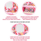 Toddler Vanity Makeup Table Toy with Mirror with Light & Music