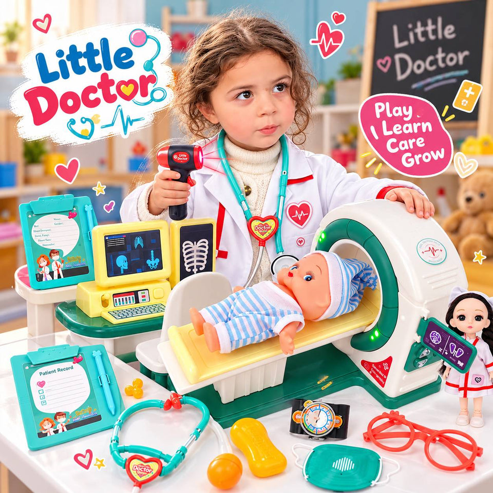 Realistic Pretend Play Doctor Kit with Toy Stethoscope and Medical Tools