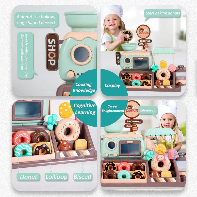 Pretend Play Donut Shop Playset with Lights and Music