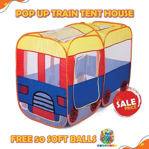 Pop Up Bus Play Tent House With 50 Soft Balls