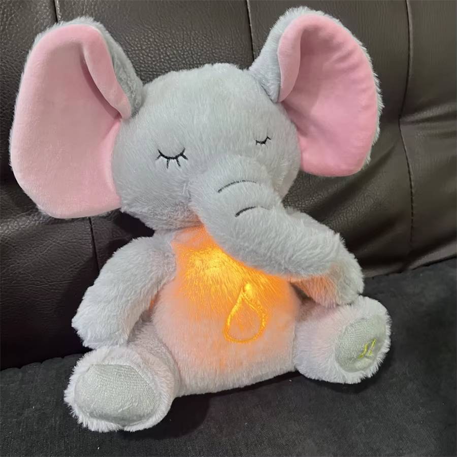 Breathing Relaxing Teddy Elephant with Calming Music, Lights