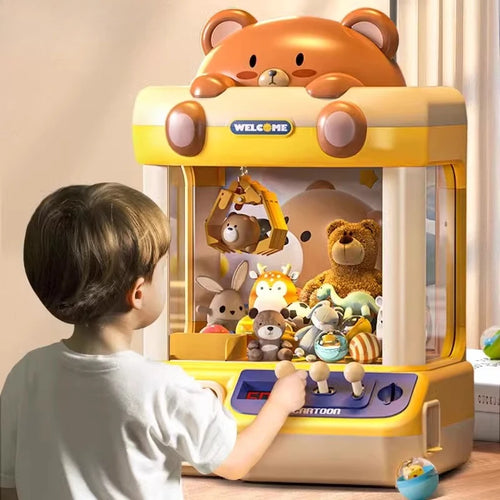 Tea Bear Claw Arcade Toy Machine with LED Lights & Sound (60-Second Challenge)