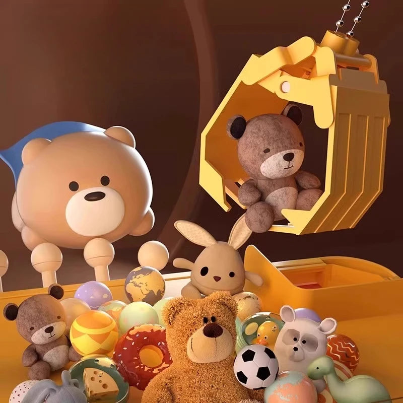 Tea Bear Claw Arcade Toy Machine with LED Lights & Sound (60-Second Challenge)
