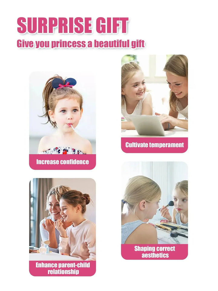 Toddler Vanity Makeup Table Toy with Mirror with Light & Music