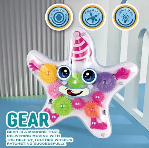 360 Rotating Gear Star Fish Bump And Go With Light And Sound