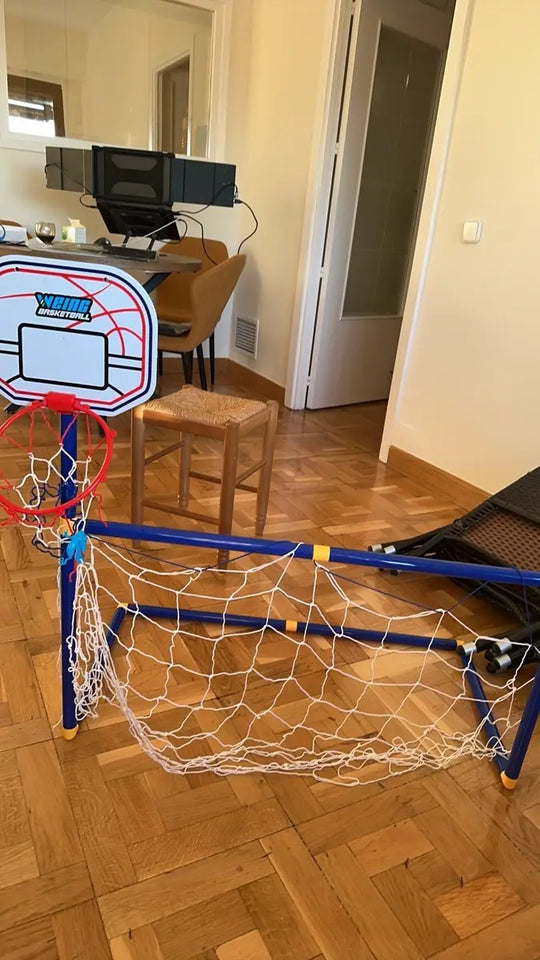 2 in 1 Children Sports Equipment Football Goal Basketball Stands for Kids Outdoor Toy