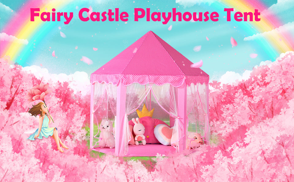 Beautiful Princess Castle Play Tent House with Lights