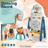 Kids Magnetic Drawing Board – 2 in 1 Whiteboard & Chalkboard with Letters & Numbers