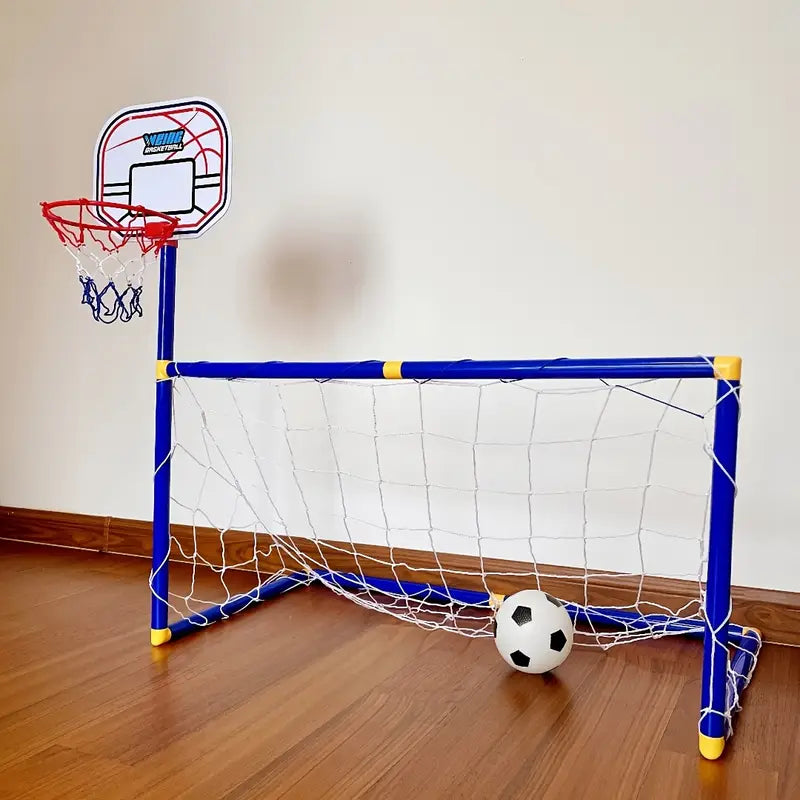 2 in 1 Children Sports Equipment Football Goal Basketball Stands for Kids Outdoor Toy
