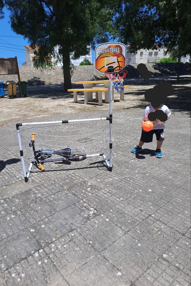 2 in 1 Children Sports Equipment Football Goal Basketball Stands for Kids Outdoor Toy