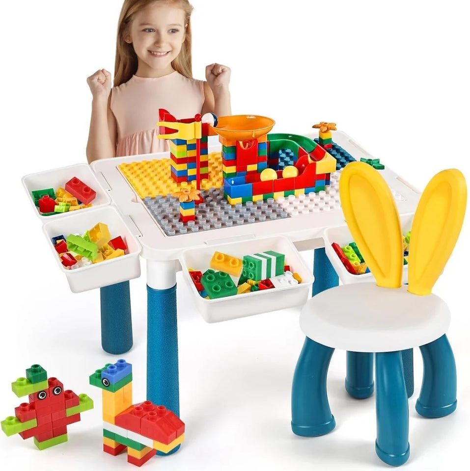 5-in-1 Building Blocks Table Set – Includes 1 Chair & 200+ Blocks Set