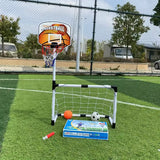 2 in 1 Children Sports Equipment Football Goal Basketball Stands for Kids Outdoor Toy