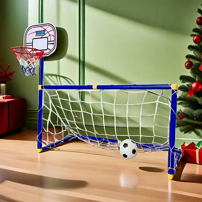 2 in 1 Children Sports Equipment Football Goal Basketball Stands for Kids Outdoor Toy