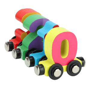 Wooden Magnetic Vehicle Number Train