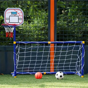 2 in 1 Children Sports Equipment Football Goal Basketball Stands for Kids Outdoor Toy