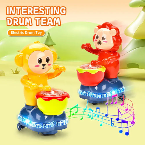 Battery Operated Cartoon Drum Toy