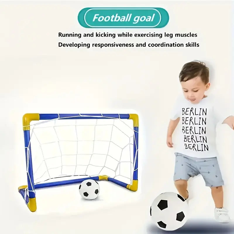 2 in 1 Children Sports Equipment Football Goal Basketball Stands for Kids Outdoor Toy