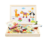 Wooden Magnetic Puzzle Drawing Board (Random Design)