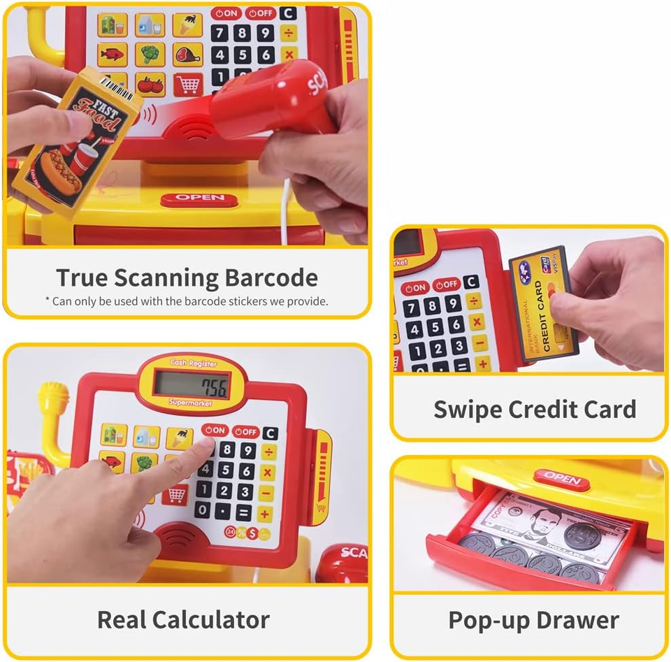 Pretend Play Calculator Cash Register Supermarket Toy