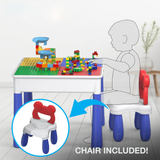 5-in-1 Building Blocks Table Set – Includes 1 Chair & 200+ Blocks Set
