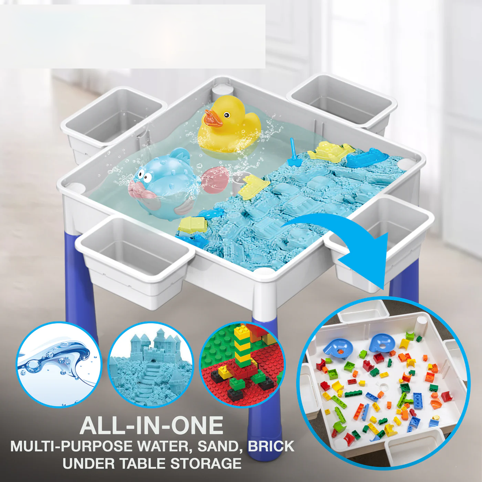 5-in-1 Building Blocks Table Set – Includes 1 Chair & 200+ Blocks Set