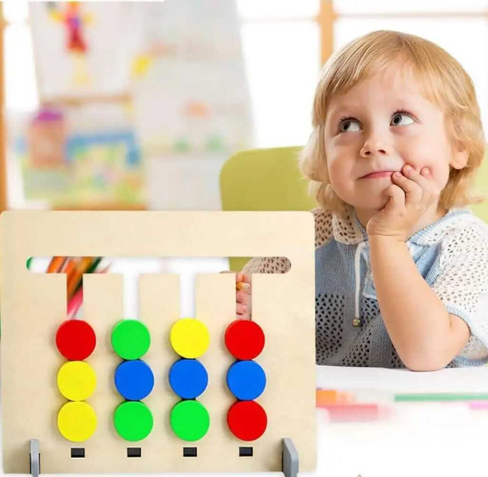 Wooden Four Color Puzzle Game ( 2 in 1 )