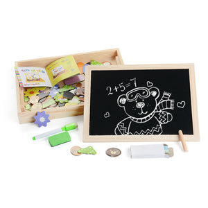 Wooden Magnetic Puzzle Drawing Board (Random Design)