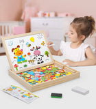 Wooden Magnetic Puzzle Drawing Board (Random Design)