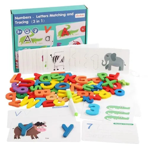 3 in 1 Wooden Number, Letter Matching and Tracing