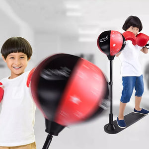 Kids Boxing Stand  + Gloves and Pump (Height-Adjustable)