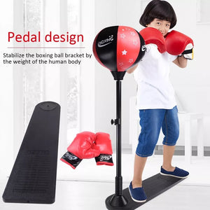 Kids Boxing Stand  + Gloves and Pump (Height-Adjustable)