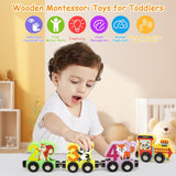 Wooden Magnetic Vehicle Number Train