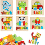 Wooden Toddler Puzzles (4-6 pieces with names)