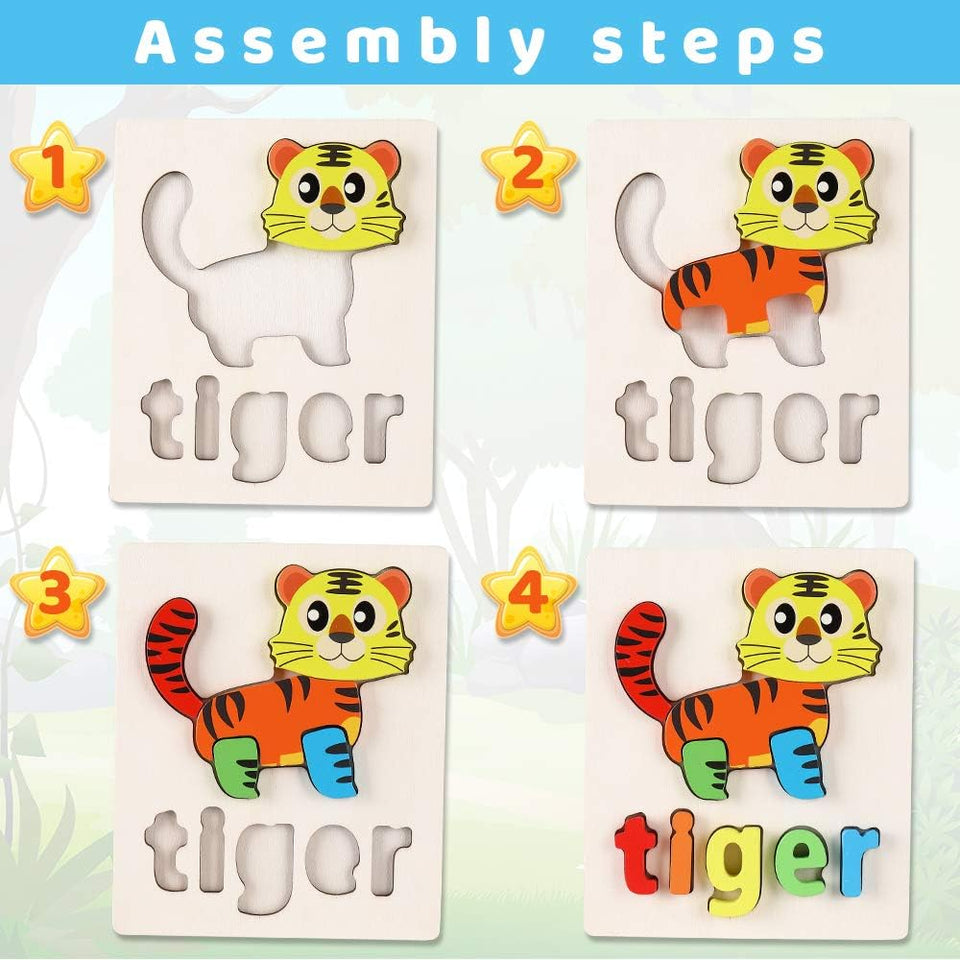 Wooden Toddler Puzzles (4-6 pieces with names)