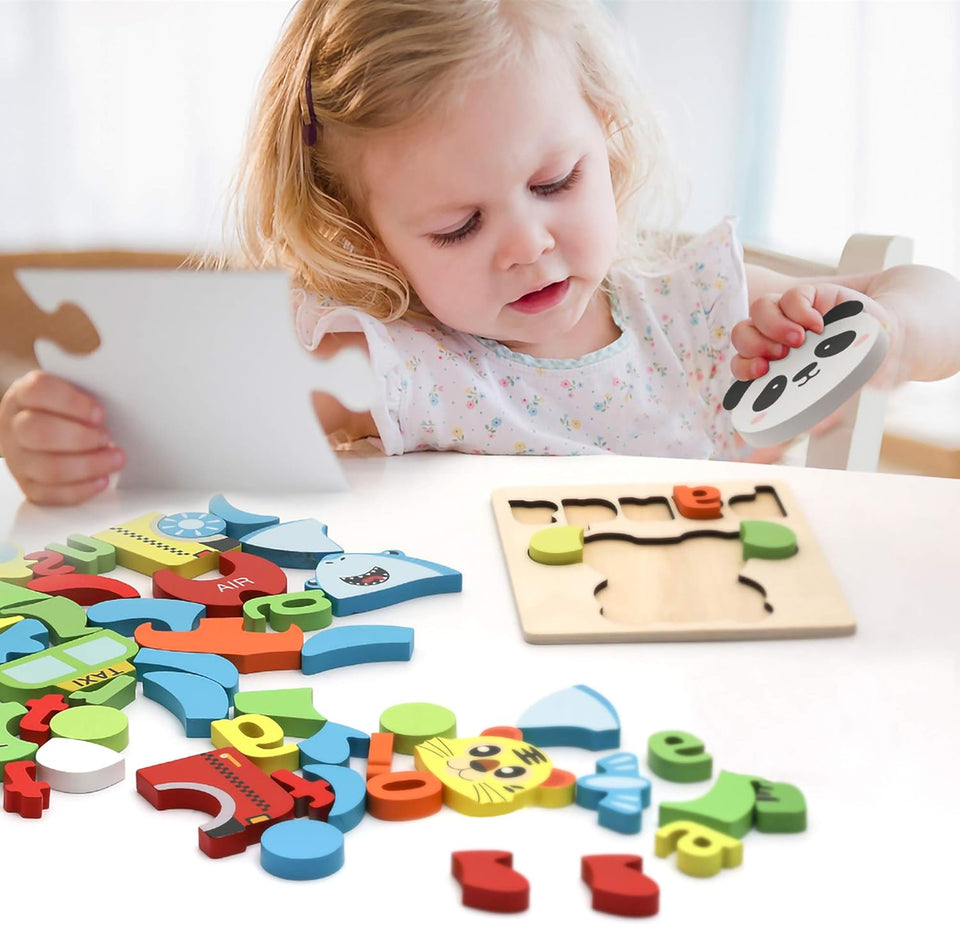 Wooden Toddler Puzzles (4-6 pieces with names)