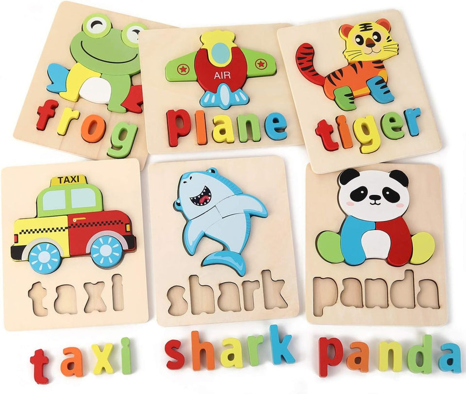 Wooden Toddler Puzzles (4-6 pieces with names)