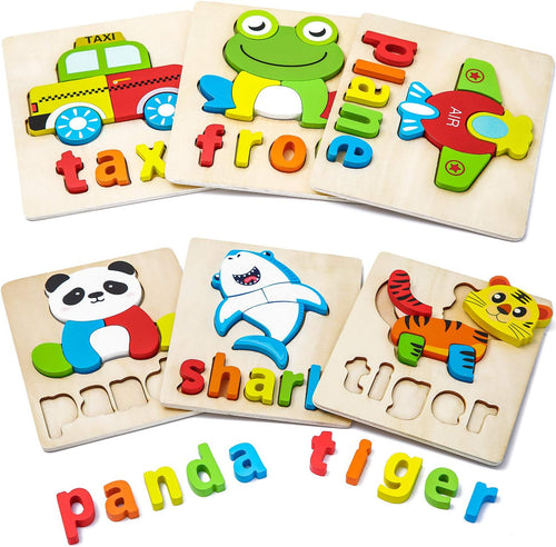 Wooden Toddler Puzzles (4-6 pieces with names)