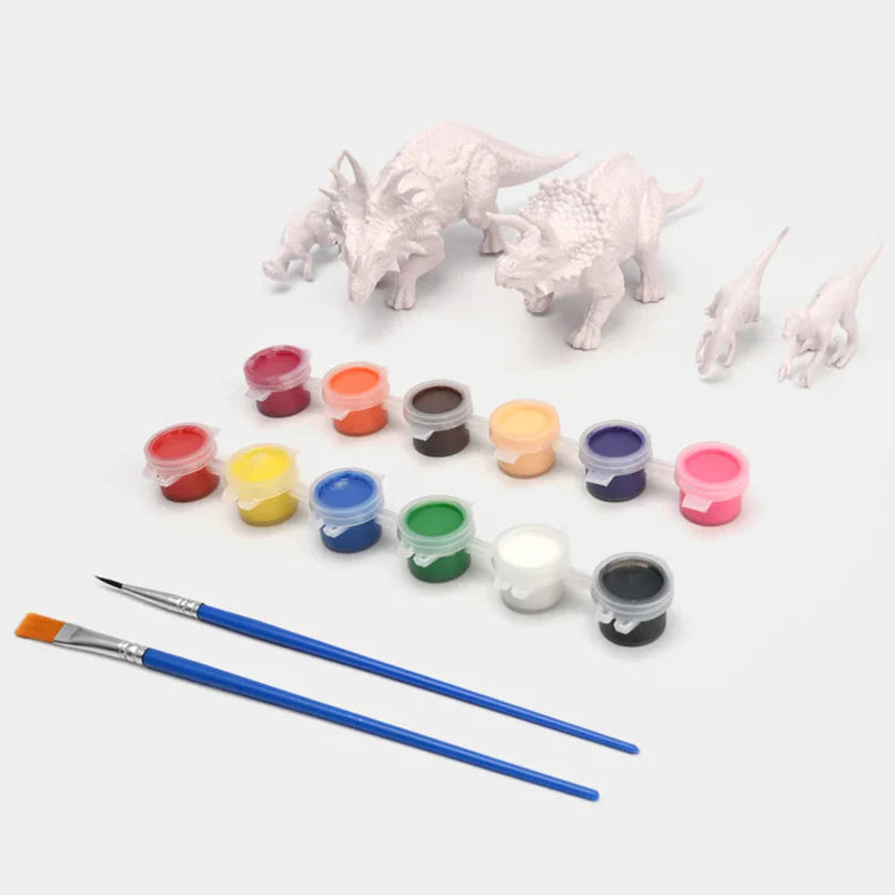 5Pcs Dinosaur Painting Set With 12 Color